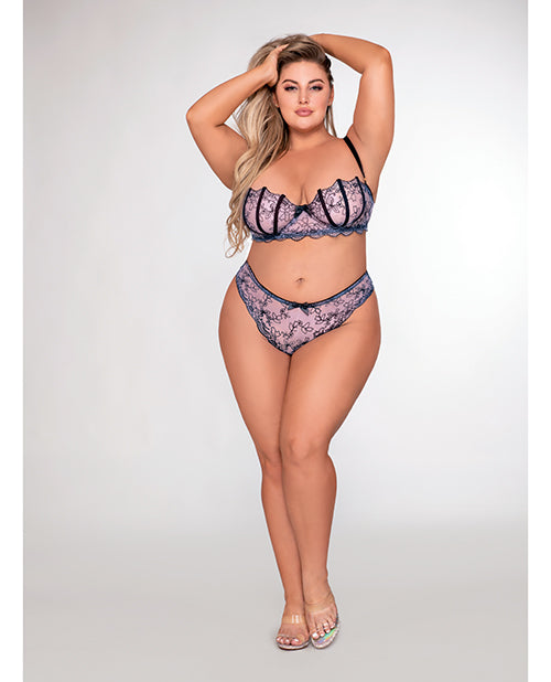 Embroidery Bra & G-string Lavender