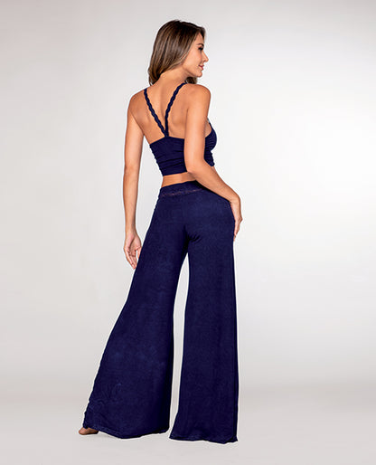 Soft Rib Knit Jersey Pajama Camisole & Wide Leg Pant Nocturnal