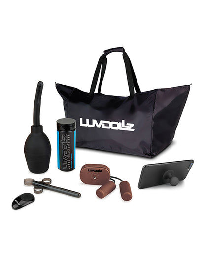 Luvdolz Remote Control Rechargeable Doggy Style Pussy & Ass W-douche - Mocha