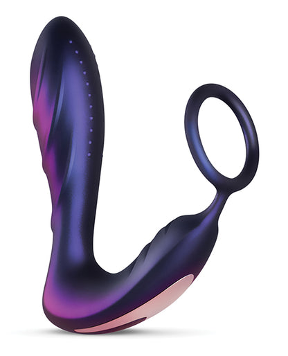 Hueman Black Hole Anal Vibrator W-cock Ring - Purple