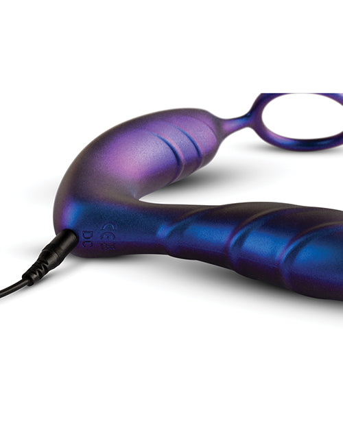 Hueman Black Hole Anal Vibrator W-cock Ring - Purple