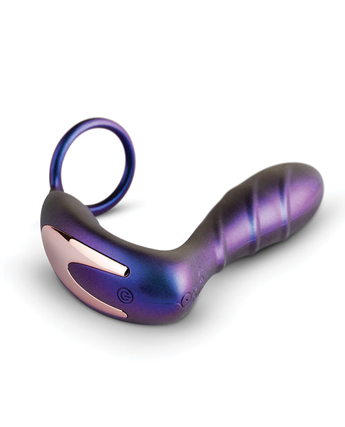 Hueman Black Hole Anal Vibrator W-cock Ring - Purple
