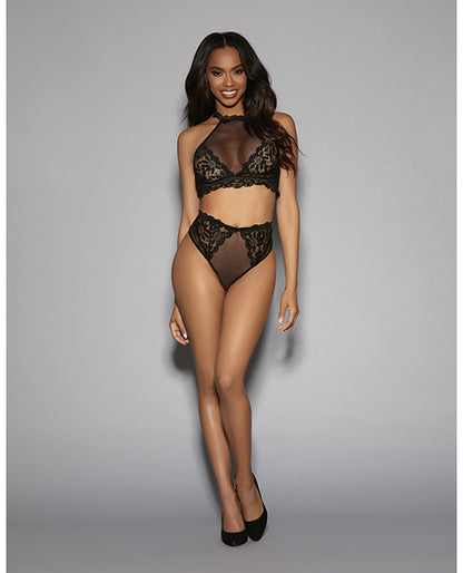 Euphoria Bra Set W/detachable Garters & Hose Black