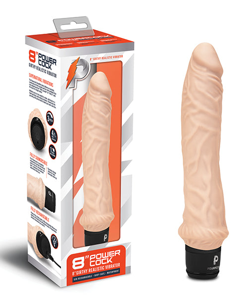 Powercocks 8" Girthy Realistic Vibrator