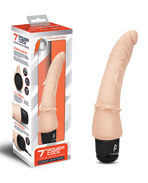Powercocks 7" Slim Anal Realistic Vibrator