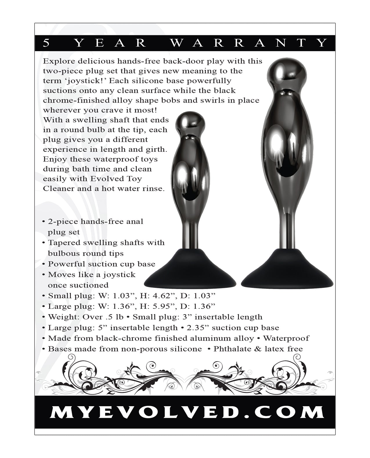 Evolved Joy Sticks 2 Pc Plug Set - Black-chrome