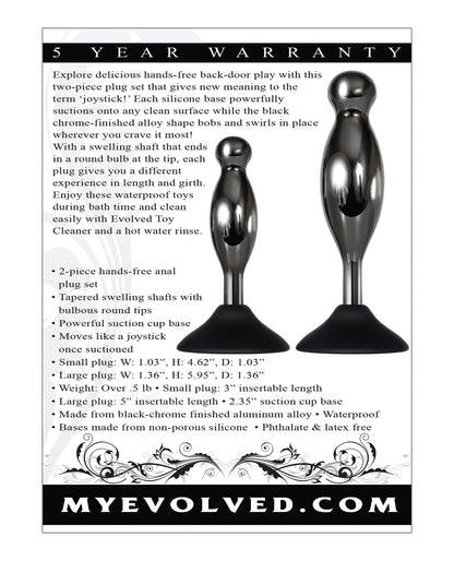 Evolved Joy Sticks 2 Pc Plug Set - Black-chrome