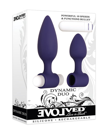 Evolved Dynamic Duo Anal Rechargeable - Purple-white