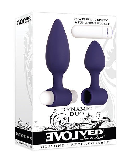Evolved Dynamic Duo Anal Rechargeable - Purple-white