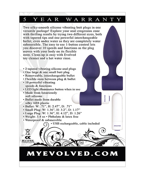 Evolved Dynamic Duo Anal Rechargeable - Purple-white