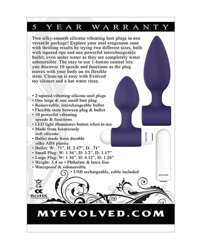Evolved Dynamic Duo Anal Rechargeable - Purple-white