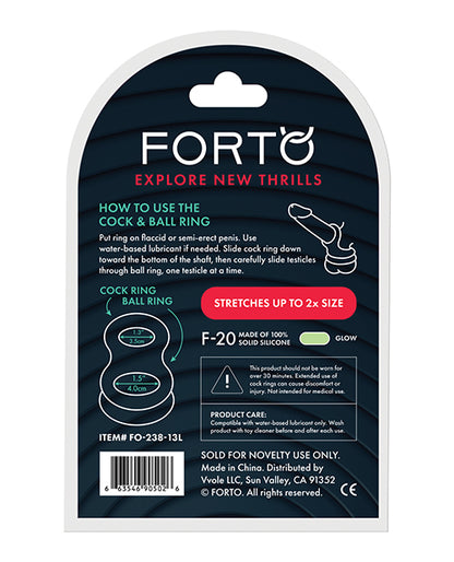Forto F-20 60-77mm Liquid Silicone Balls Stretcher - Glow In The Dark
