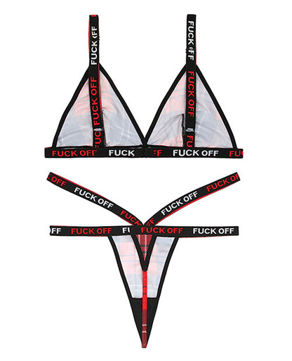 Vibes Fuck Off Bralette and Thong Plaid