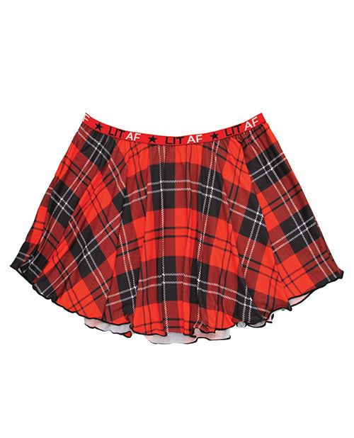 Vibes Lit Af Skirt Plaid