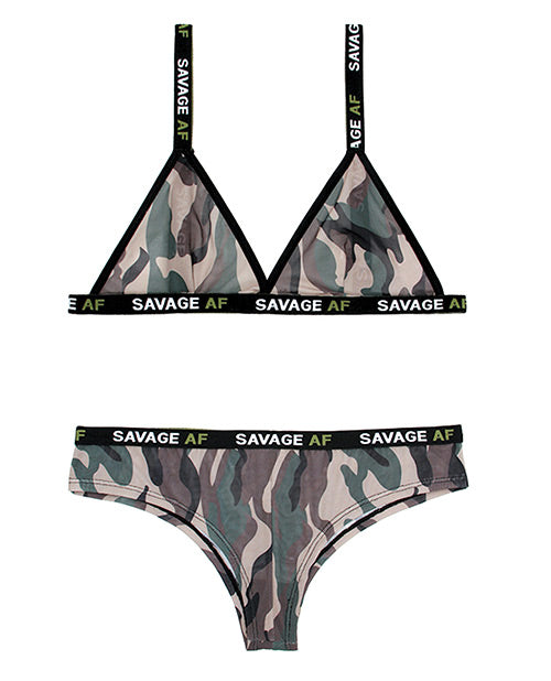 Vibes Savage Af Bralette and Cheeky Panty Camouflage