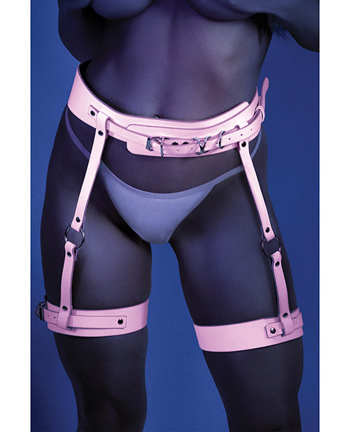 Glow Strapped In Glow In The Dark Leg Harness Light Pink O-s