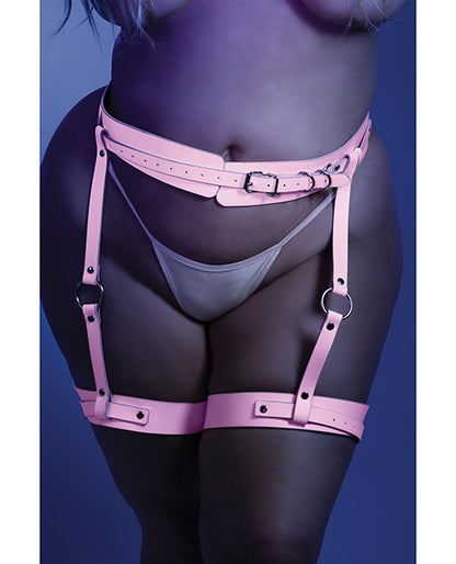 Glow Strapped In Glow In The Dark Leg Harness Light Pink O-s