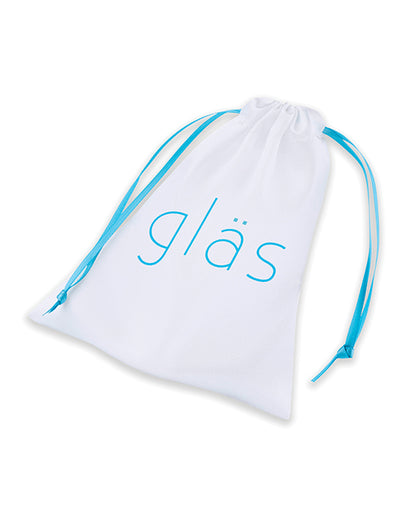 Glas 4" Beaded Glass Butt Plug W/tapered Base - Clear