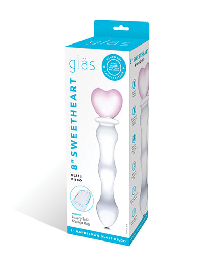 Glas 8" Sweetheart Glass Dildo - Pink-clear