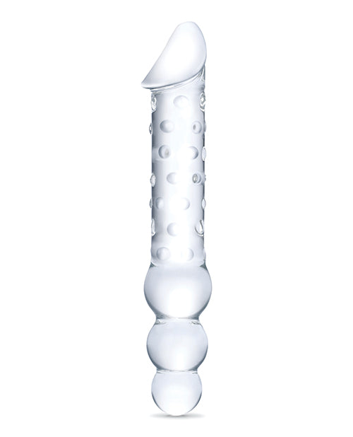 Glas 12" Double Ended Glass Dildo W-anal Beads - Clear