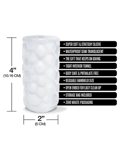 Pleasure Package Use W-caution Tight Textured Stroker - White