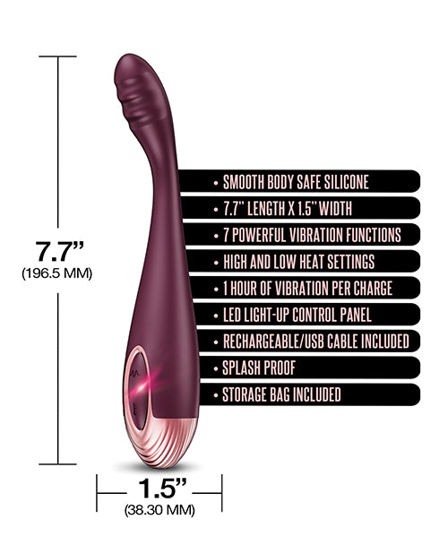Zola Rechargeable Silicone G Spot Massager - Burgundy-rose Gold