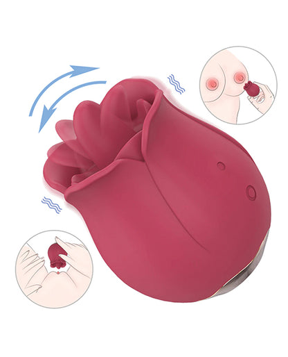 Teresa The Rose Toy W- Tongue Vibrator - Red