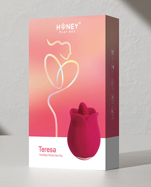 Teresa The Rose Toy W- Tongue Vibrator - Red