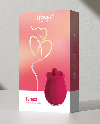 Teresa The Rose Toy W- Tongue Vibrator - Red