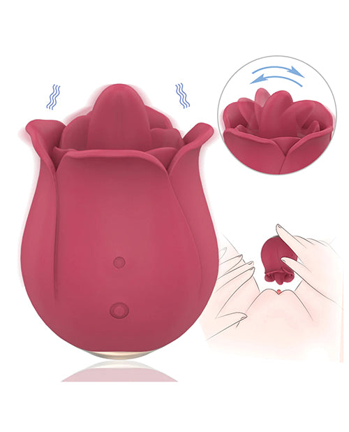 Teresa The Rose Toy W- Tongue Vibrator - Red
