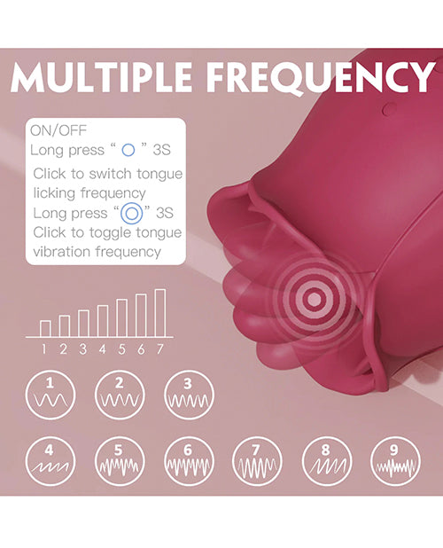 Teresa The Rose Toy W- Tongue Vibrator - Red