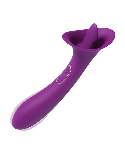 Adele Clit Licking Tongue Vibrator W- G Spot Stimulator - Purple
