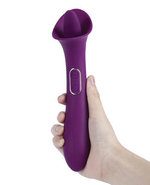 Adele Clit Licking Tongue Vibrator W- G Spot Stimulator - Purple