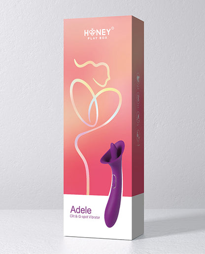 Adele Clit Licking Tongue Vibrator W- G Spot Stimulator - Purple