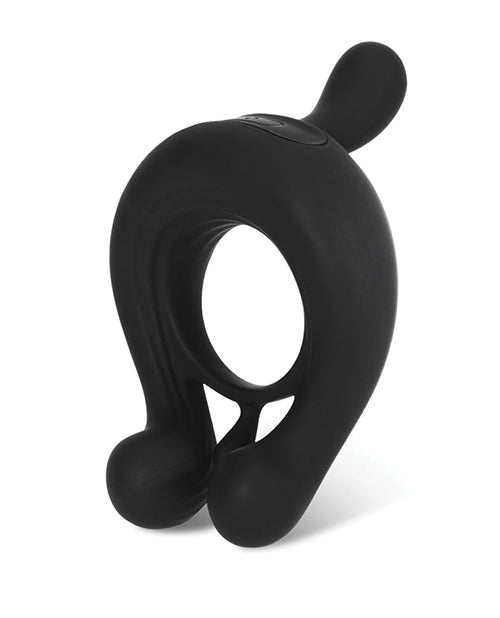Kairos Vibrating Cock Ring W- 3 Bullets - Black