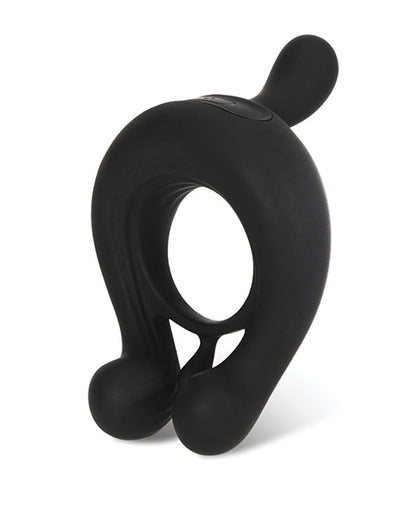 Kairos Vibrating Cock Ring W- 3 Bullets - Black