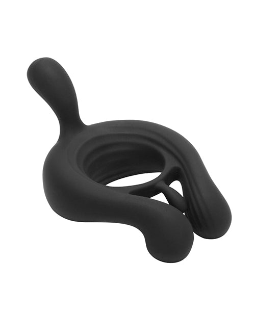 Kairos Vibrating Cock Ring W- 3 Bullets - Black