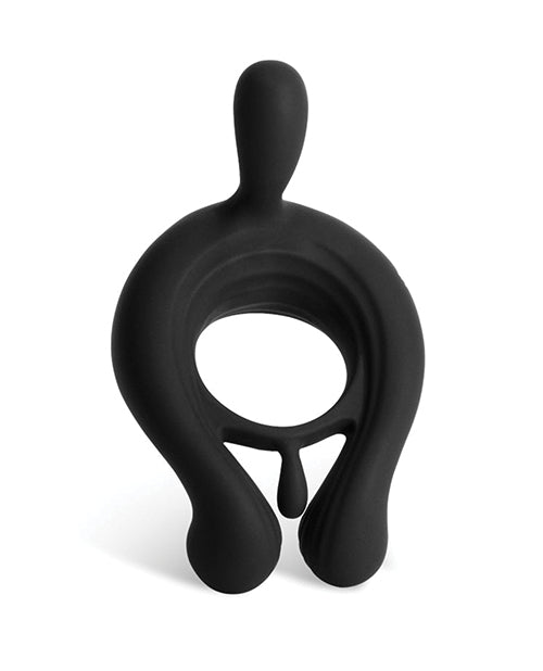 Kairos Vibrating Cock Ring W- 3 Bullets - Black