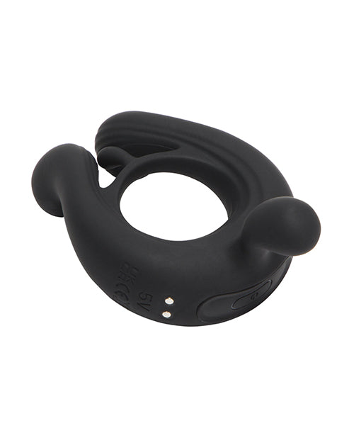 Kairos Vibrating Cock Ring W- 3 Bullets - Black