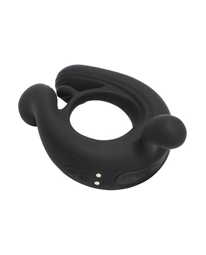 Kairos Vibrating Cock Ring W- 3 Bullets - Black