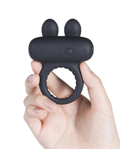 Robbie Rabbit Vibrating Cock Ring - Black