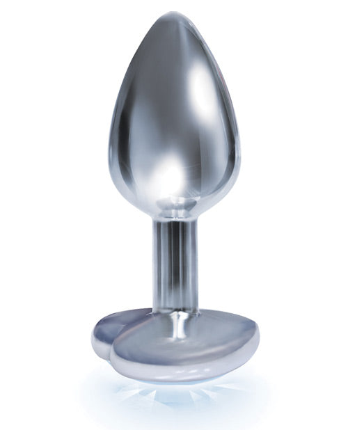 The 9's The Silver Starter Bejeweled Heart Stainless Steel Plug