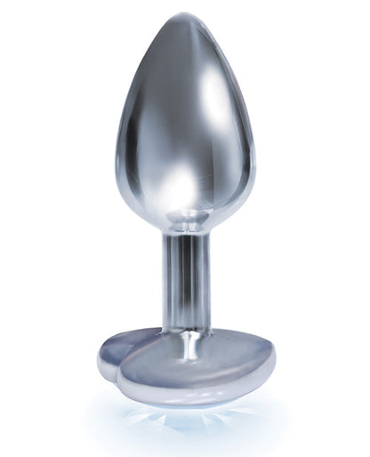 The 9's The Silver Starter Bejeweled Heart Stainless Steel Plug