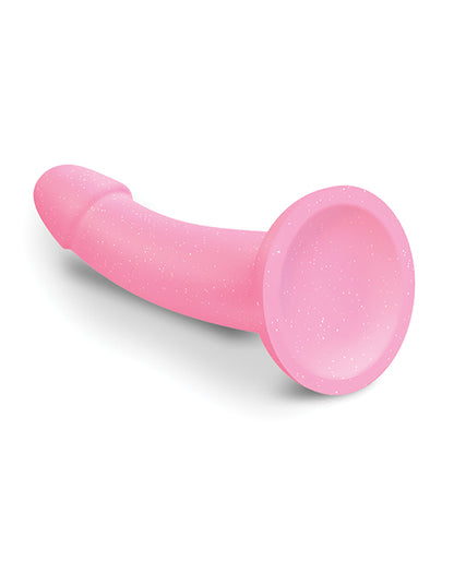 Love To Love Curved Suction Cup Dildolls Glitzy - Glitter Pink
