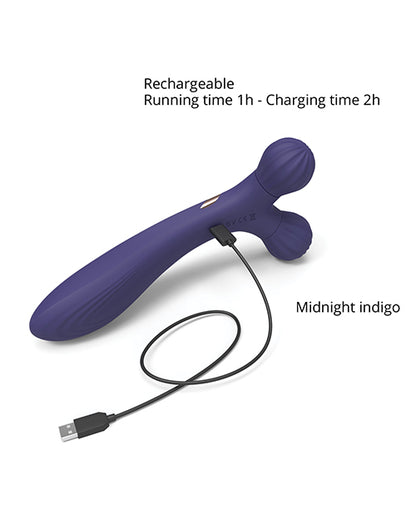 Love To Love Fireball Forked Vibrator - Midnight Indigo