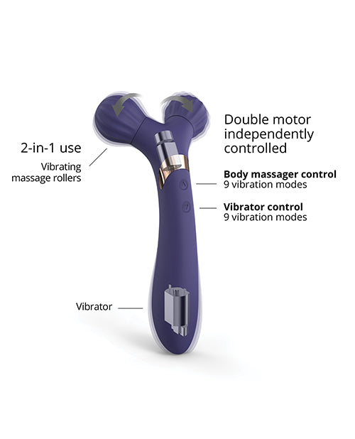 Love To Love Fireball Forked Vibrator - Midnight Indigo
