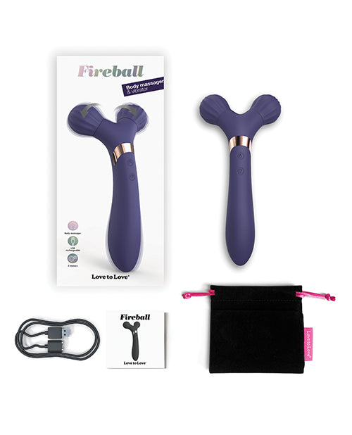 Love To Love Fireball Forked Vibrator - Midnight Indigo