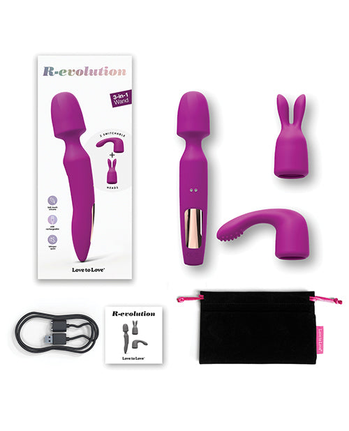 Love To Love R-evolution Rotating Wand W/two Attachments - Sweet Orchid