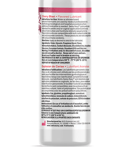 Swiss Navy Desire Cherry Blast Flavored Lubricant - 2 Oz