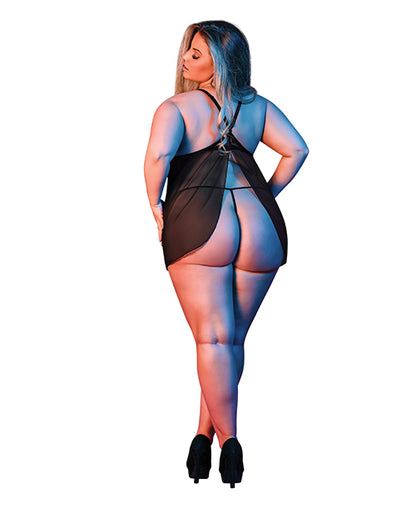 Sexy Time Zoey Babydoll W-flyaway Back Black Qn